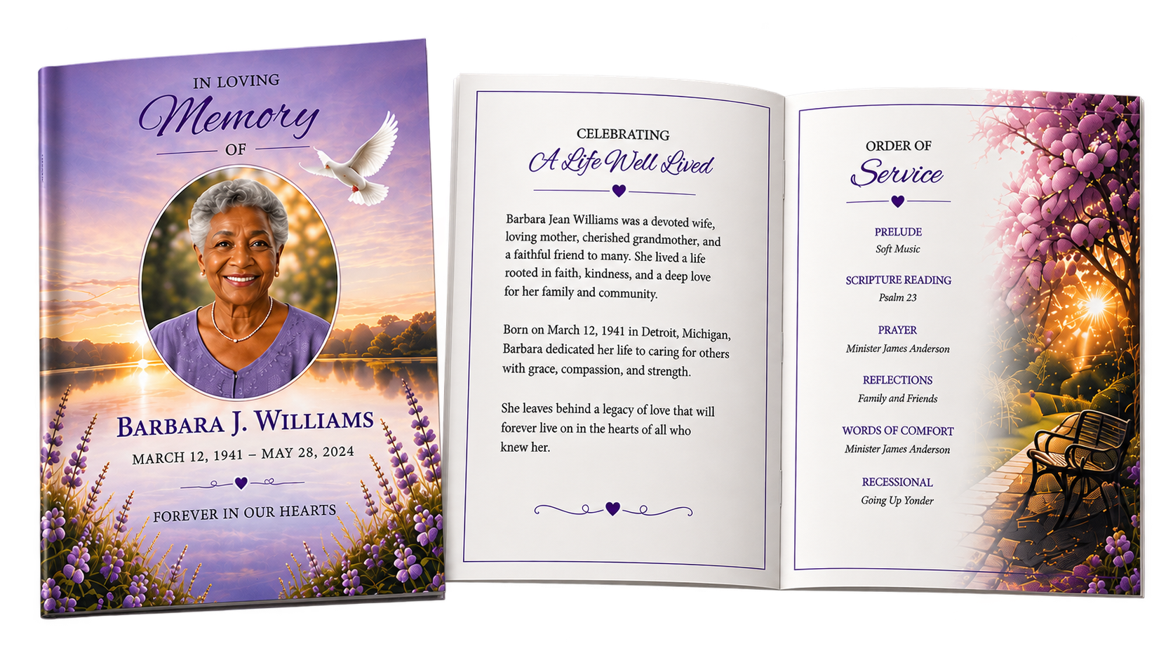 Obituary booklet sample
